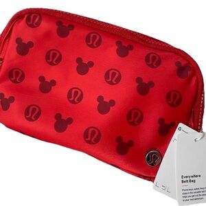 Lululemon X Disney Everywhere Belt Bag Fanny Pack black and Red NWT